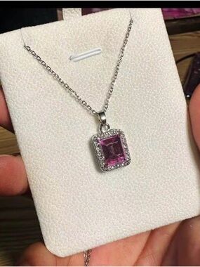 Pink Gemstone Pendant Necklace